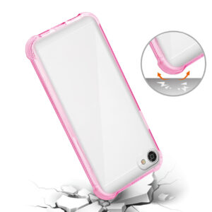 Reiko Alcatel Crave Clear Bumper Case With Air Cushion Protection In Clear Hot Pink - Image 3