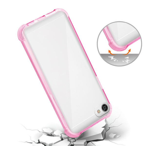 Reiko Alcatel Crave Clear Bumper Case With Air Cushion Protection In Clear Hot Pink - Image 3