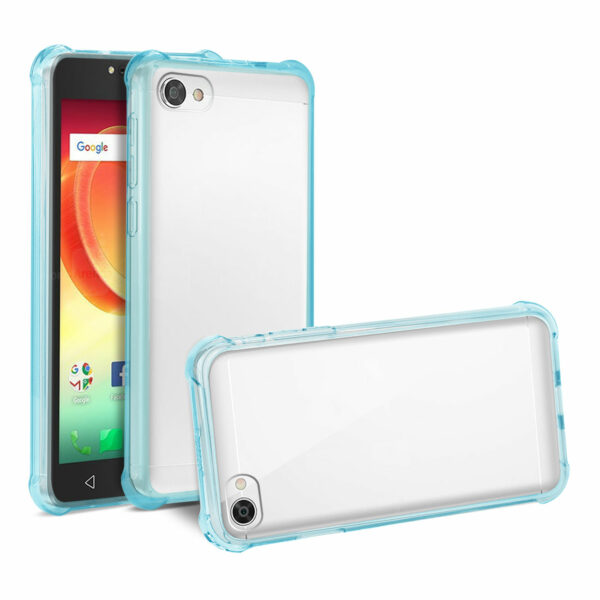 Reiko Alcatel Crave Clear Bumper Case With Air Cushion Protection In Clear Navy - Image 2