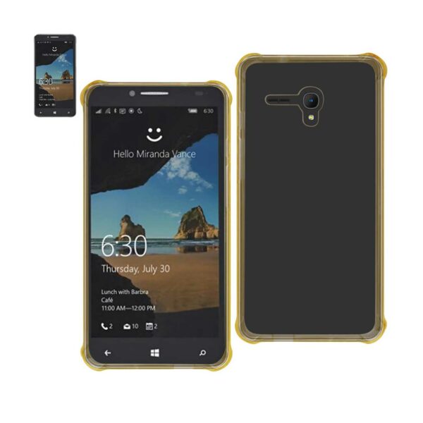 Reiko Alcatel One Touch Fierce Xl Clear Bumper Case With Air Cushion Protection In Clear Gold