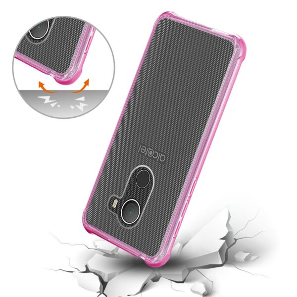 Reiko Alcatel Walters Clear Bumper Case With Air Cushion Protection In Clear Hot Pink - Image 3