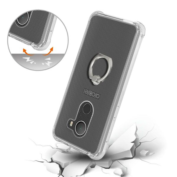 Reiko Alcatel Walters Transparent Air Cushion Protector Bumper Case With Ring Holder In Clear - Image 3