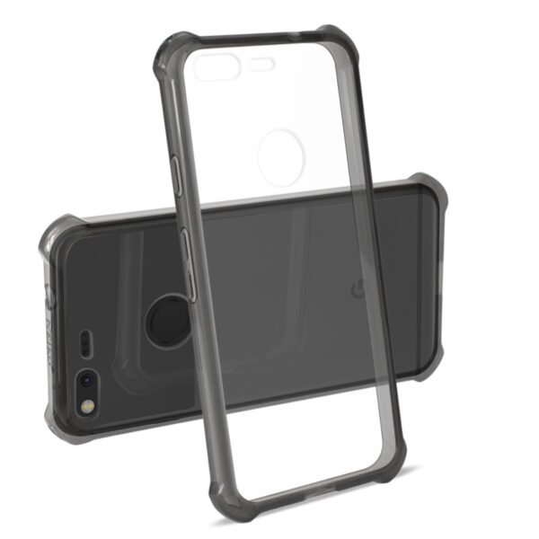 Reiko Google Pixel Clear Bumper Case With Air Cushion Protection In Clear Black - Image 2