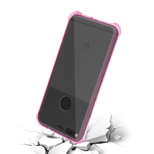 Reiko Google Pixel Clear Bumper Case With Air Cushion Protection In Clear Hot Pink - Image 3