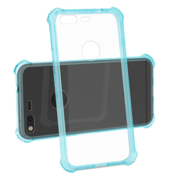 Reiko Google Pixel Clear Bumper Case With Air Cushion Protection In Clear Navy - Image 2
