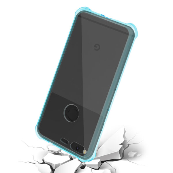 Reiko Google Pixel Clear Bumper Case With Air Cushion Protection In Clear Navy - Image 3