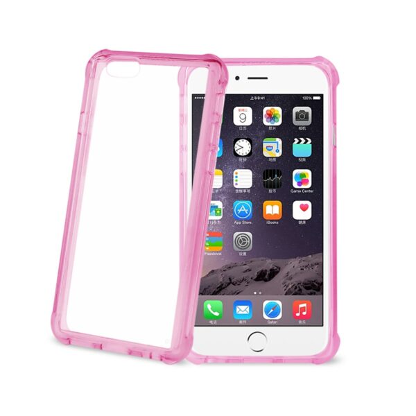 Reiko iPhone 6S Plus/ 6 Plus Clear Bumper Case With Air Cushion Protection In Clear Hot Pink - Image 3