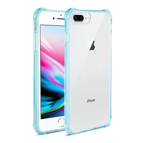 Reiko iPhone 8 Plus Clear Bumper Case With Air Cushion Protection In Clear Navy - Image 2