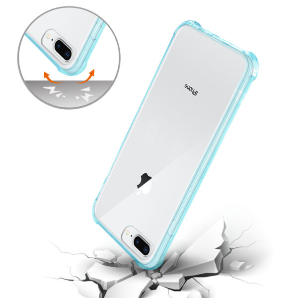 Reiko iPhone 8 Plus Clear Bumper Case With Air Cushion Protection In Clear Navy - Image 3