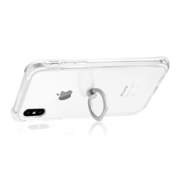 Reiko iPhone X/iPhone XS Transparent Air Cushion Protector Bumper Case With Ring Holder In Clear - Image 3