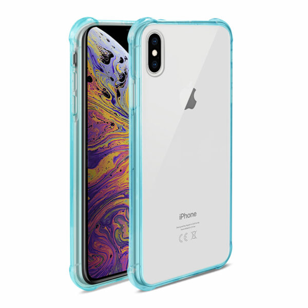 iPhone XS Max Clear Bumper Case With Air Cushion Protection In Clear Navy - Image 2