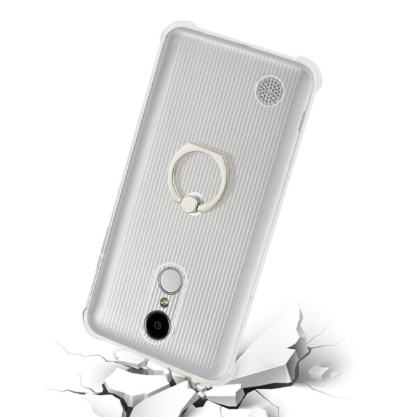 Reiko LG Aristo/ Fortune/ Phoenix 3 Transparent Air Cushion Protector Bumper Case With Ring Holder In Clear - Image 3