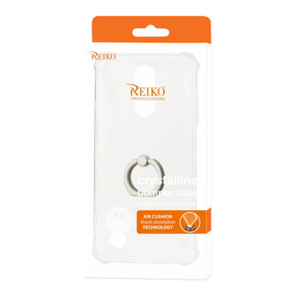 Reiko LG Aristo/ Fortune/ Phoenix 3 Transparent Air Cushion Protector Bumper Case With Ring Holder In Clear - Image 4