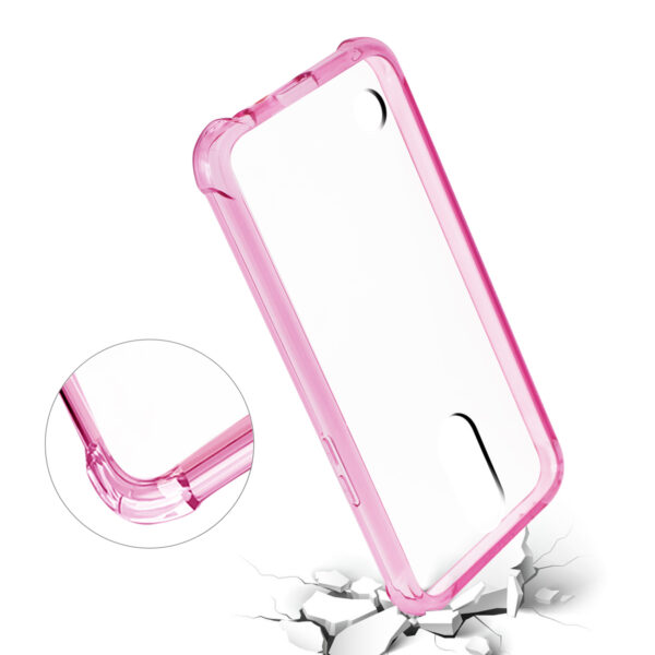 Reiko LG Fortune/ Phoenix 3/ Aristo Clear Bumper Case With Air Cushion Protection In Clear Hot Pink - Image 3