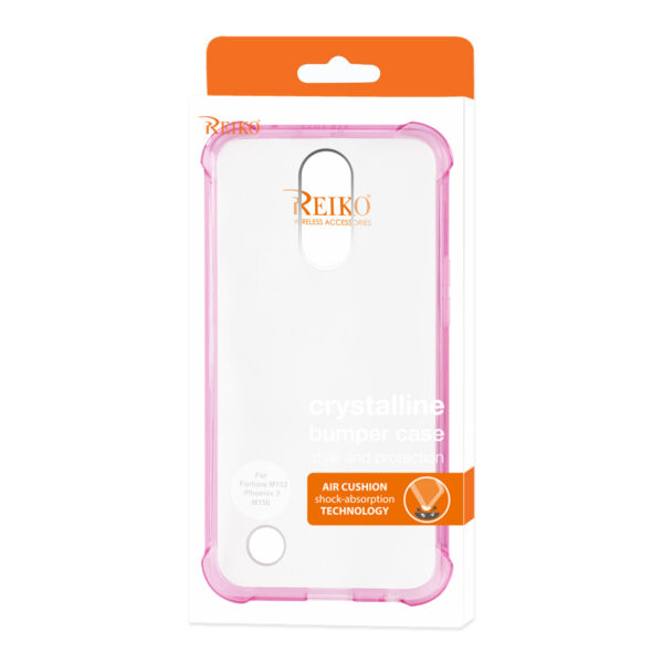 Reiko LG Fortune/ Phoenix 3/ Aristo Clear Bumper Case With Air Cushion Protection In Clear Hot Pink - Image 4