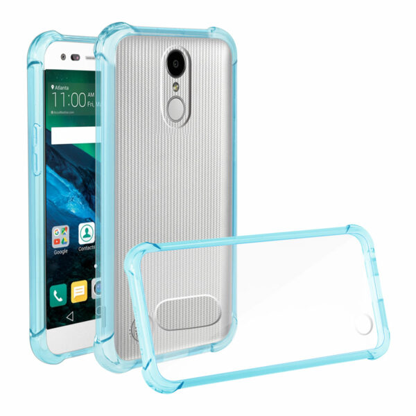 Reiko LG Fortune/ Phoenix 3/ Aristo Clear Bumper Case With Air Cushion Protection In Clear Navy - Image 2