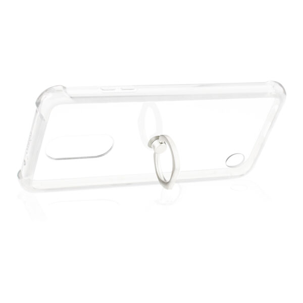 Reiko LG Fortune/ Phoenix 3/ Aristo Transparent Air Cushion Protector Bumper Case With Ring Holder In Clear - Image 3