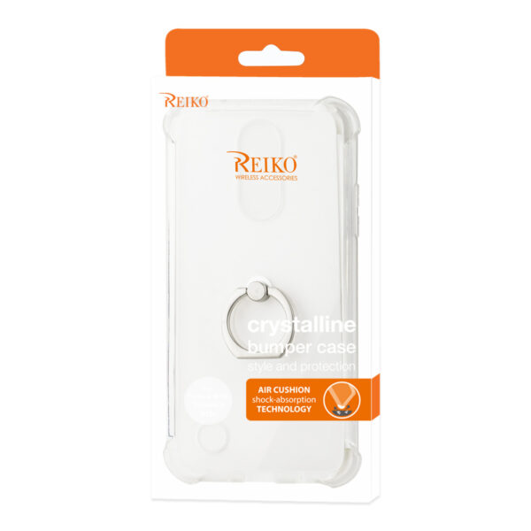 Reiko LG Fortune/ Phoenix 3/ Aristo Transparent Air Cushion Protector Bumper Case With Ring Holder In Clear - Image 4