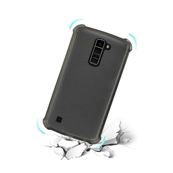 Reiko LG K10 Clear Bumper Case With Air Cushion Protection In Clear Black - Image 3