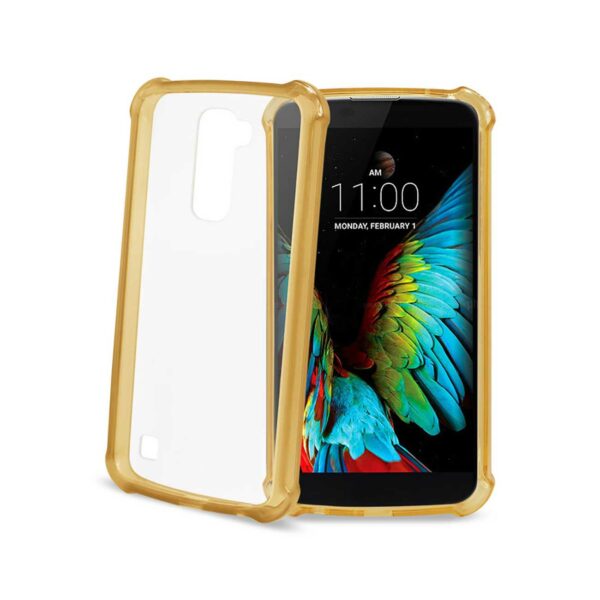 Reiko LG K10 Clear Bumper Case With Air Cushion Protection In Gold - Image 2