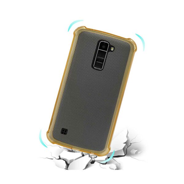 Reiko LG K10 Clear Bumper Case With Air Cushion Protection In Gold - Image 3