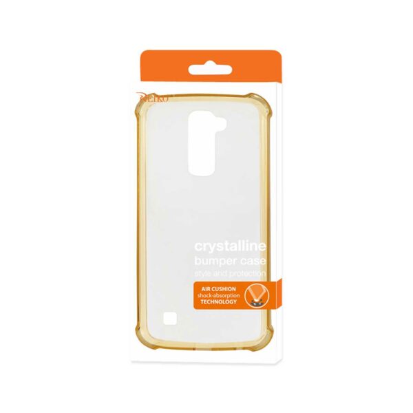 Reiko LG K10 Clear Bumper Case With Air Cushion Protection In Gold - Image 4