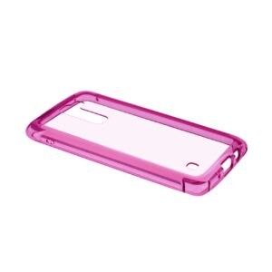 Reiko LG K7 Clear Bumper Case With Air Cushion Protection In Clear Hot Pink - Image 2