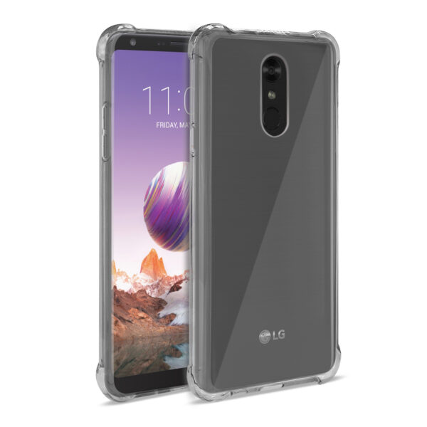 Reiko LG Stylo 4 Clear Bumper Case With Air Cushion Protection In Clear Black - Image 2