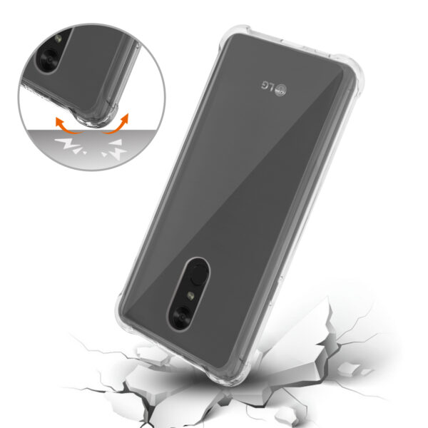 Reiko LG Stylo 4 Clear Bumper Case With Air Cushion Protection In Clear Black - Image 3