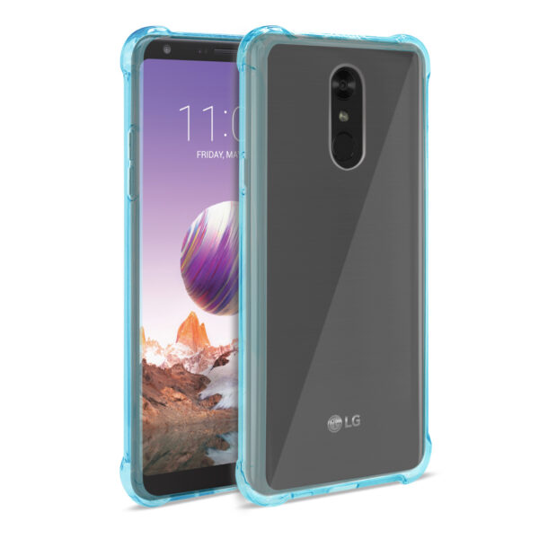 Reiko LG Stylo 4 Clear Bumper Case With Air Cushion Protection In Clear Navy - Image 2