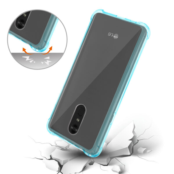 Reiko LG Stylo 4 Clear Bumper Case With Air Cushion Protection In Clear Navy - Image 3