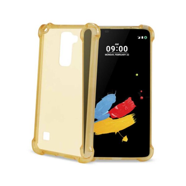 Reiko LG Stylus 2 Clear Bumper Case With Air Cushion Protection In Clear Gold - Image 2