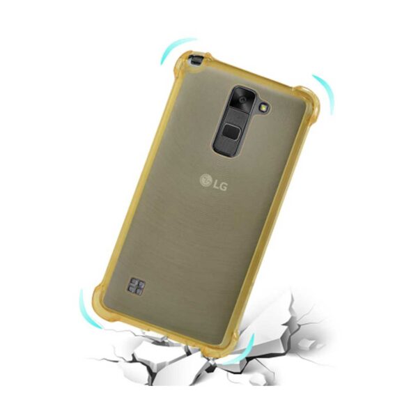 Reiko LG Stylus 2 Clear Bumper Case With Air Cushion Protection In Clear Gold - Image 3
