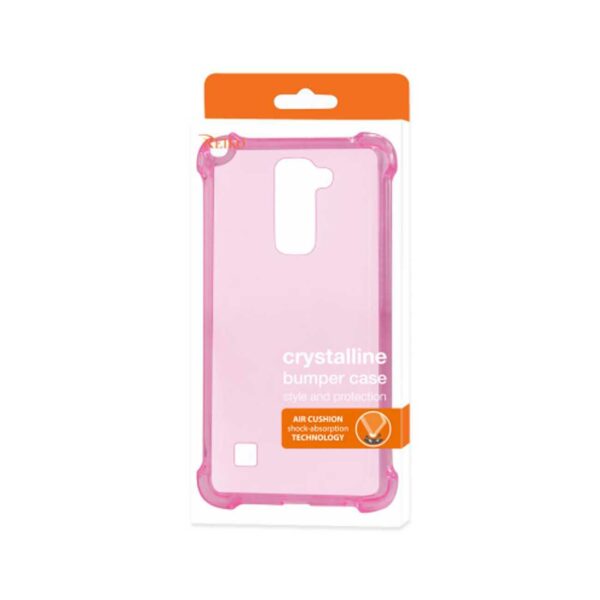 Reiko LG Stylus 2 Clear Bumper Case With Air Cushion Protection In Clear Hot Pink - Image 4