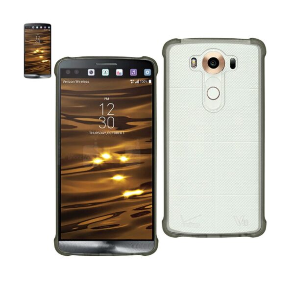 Reiko LG V10 Clear Bumper Case With Air Cushion Protection In Clear Black