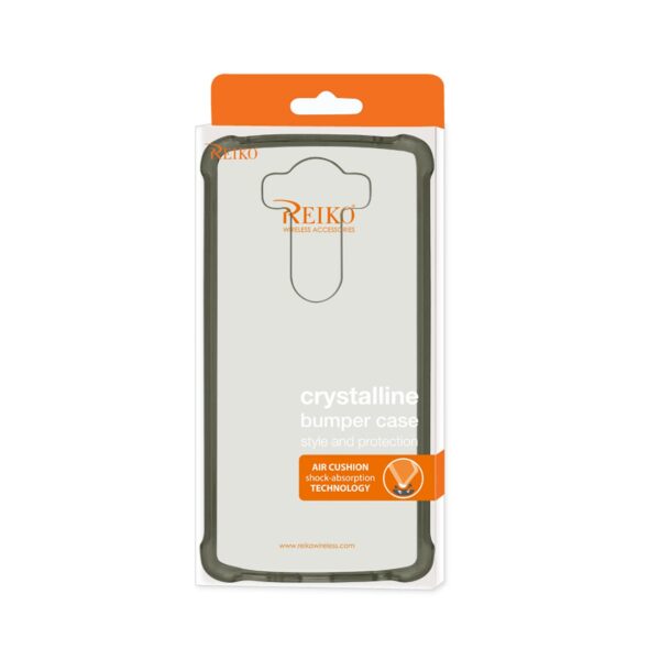 Reiko LG V10 Clear Bumper Case With Air Cushion Protection In Clear Black - Image 4