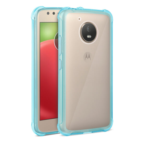 Reiko Motorola Moto E4 Active Clear Bumper Case With Air Cushion Protection In Clear Navy - Image 2