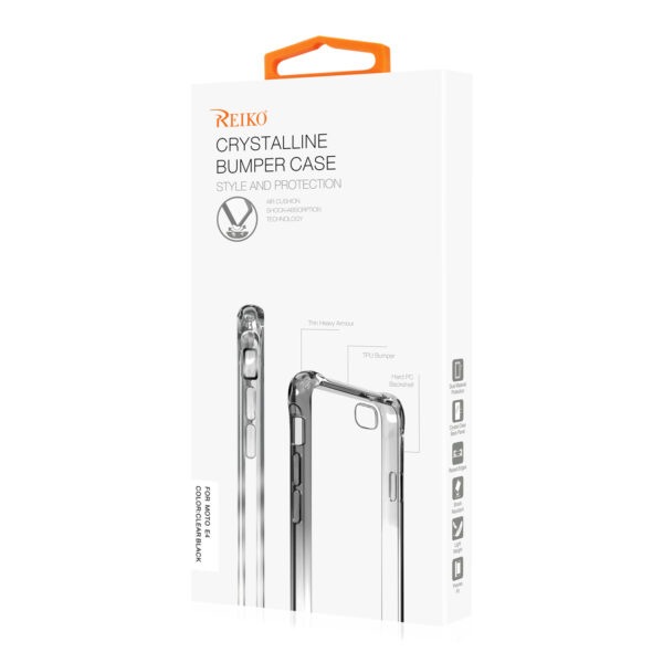 Reiko Motorola Moto E4 Active Transparent Air Cushion Protector Bumper Case With Ring Holder In Clear Black - Image 4