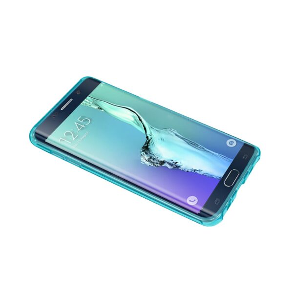 Reiko Samsung Galaxy S6 Edge Plus Clear Bumper Case With Air Cushion Protection In Clear Navy - Image 3