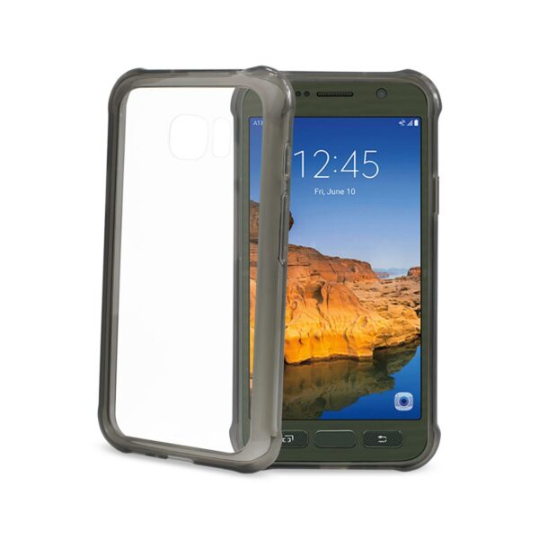Reiko Samsung Galaxy S7 Active Clear Bumper Case With Air Cushion Protection In Clear Black - Image 2