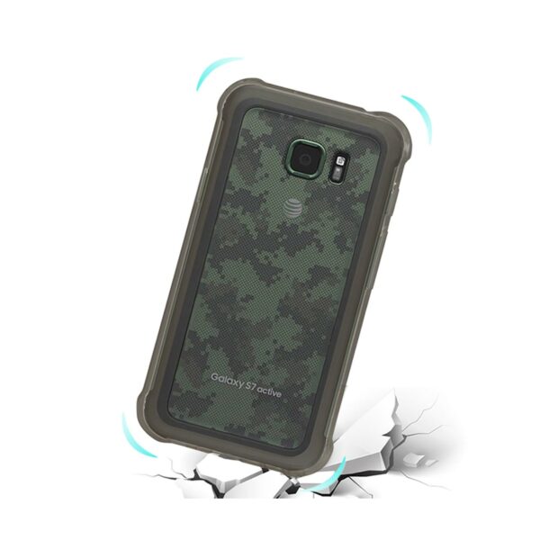 Reiko Samsung Galaxy S7 Active Clear Bumper Case With Air Cushion Protection In Clear Black - Image 3