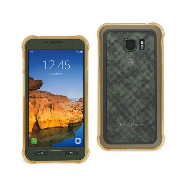 Reiko Samsung Galaxy S7 Active Clear Bumper Case With Air Cushion Protection In Clear Gold