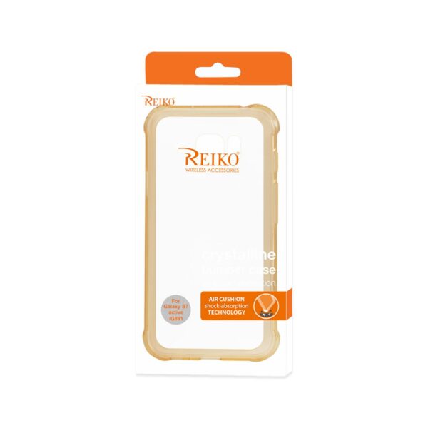 Reiko Samsung Galaxy S7 Active Clear Bumper Case With Air Cushion Protection In Clear Gold - Image 4