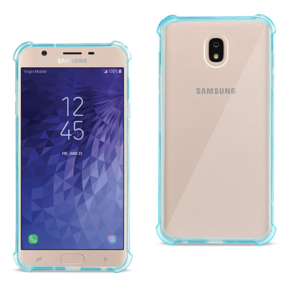 Reiko Samsung J7(2018) Clear Bumper Case With Air Cushion Protection In Clear Navy