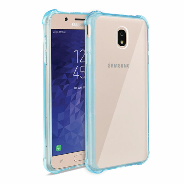 Reiko Samsung J7(2018) Clear Bumper Case With Air Cushion Protection In Clear Navy - Image 2