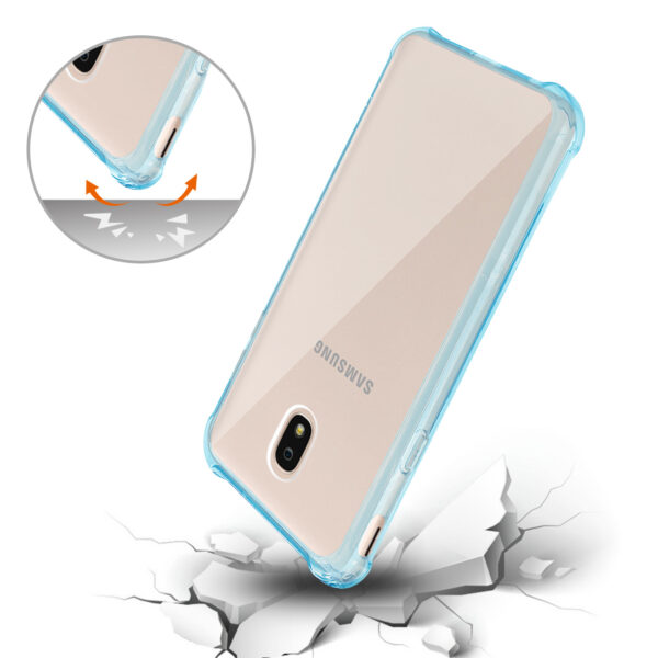 Reiko Samsung J7(2018) Clear Bumper Case With Air Cushion Protection In Clear Navy - Image 3