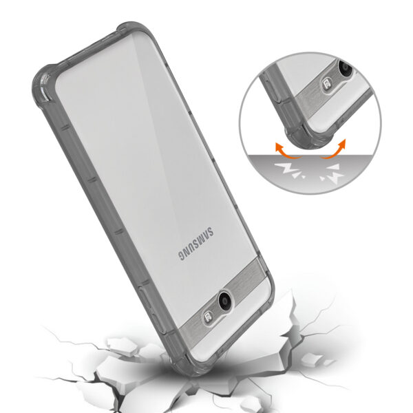 Reiko Samsung Galaxy J7 V (2017) Clear Bumper Case With Air Cushion Protection In Clear Black - Image 3