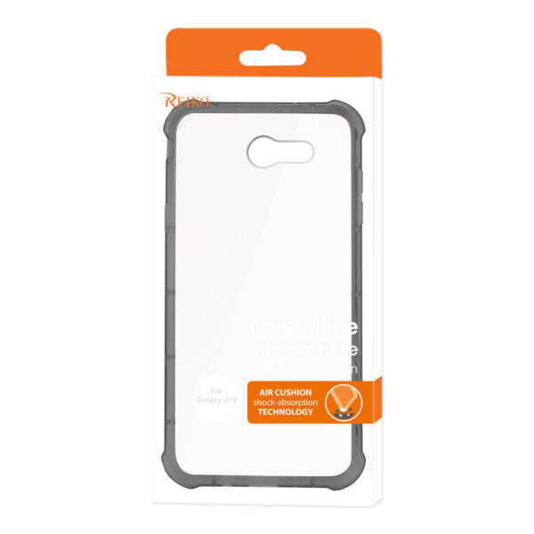 Reiko Samsung Galaxy J7 V (2017) Clear Bumper Case With Air Cushion Protection In Clear Black - Image 4