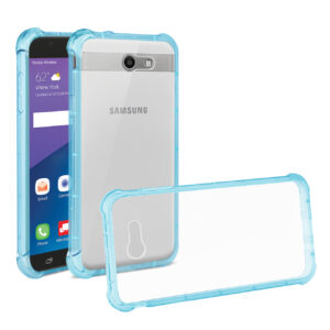 Reiko Samsung Galaxy J7 V (2017) Clear Bumper Case With Air Cushion Protection In Clear Navy - Image 2