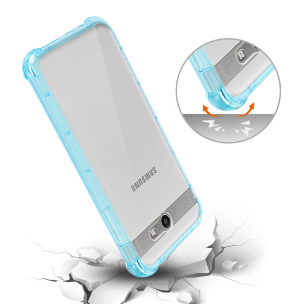 Reiko Samsung Galaxy J7 V (2017) Clear Bumper Case With Air Cushion Protection In Clear Navy - Image 3